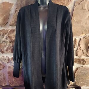 Worthington Black Open-Front Knit Cardigan